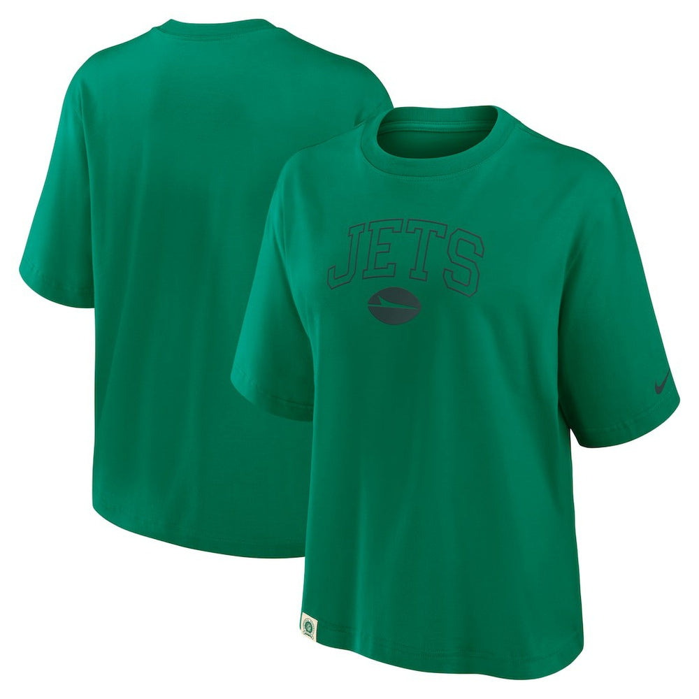 New York Jets Women's Glory Arch Boxy T-Shirt Green - Nike