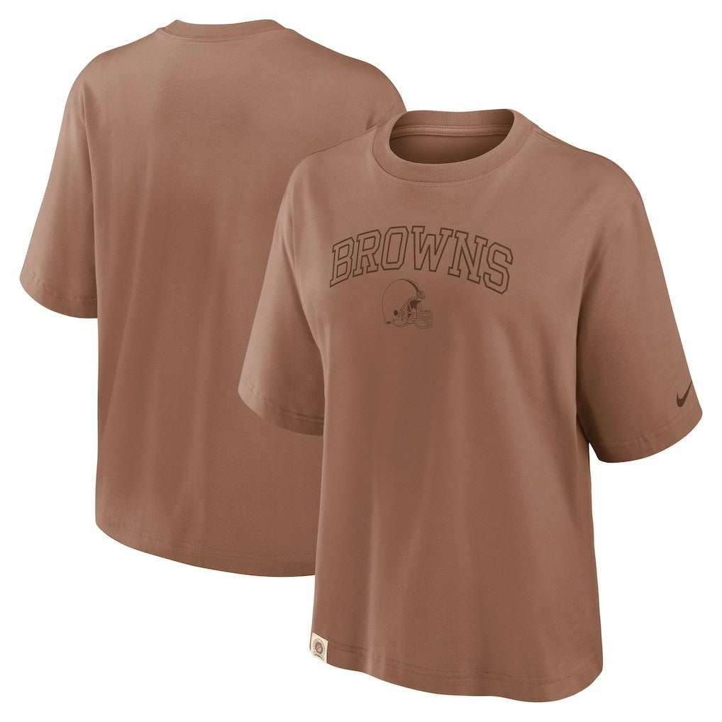 Cleveland Browns Women's Glory Arch Boxy T-Shirt Brown - Nike