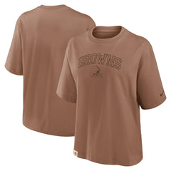 Cleveland Browns Women's Glory Arch Boxy T-Shirt Brown - Nike