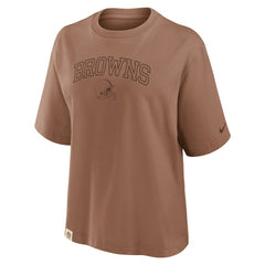 Cleveland Browns Women's Glory Arch Boxy T-Shirt Brown - Nike