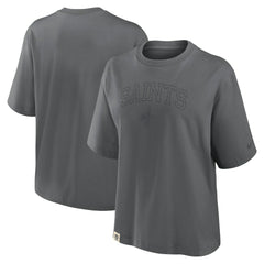 New Orleans Saints Women's Glory Arch Boxy T-Shirt Charcoal - Nike