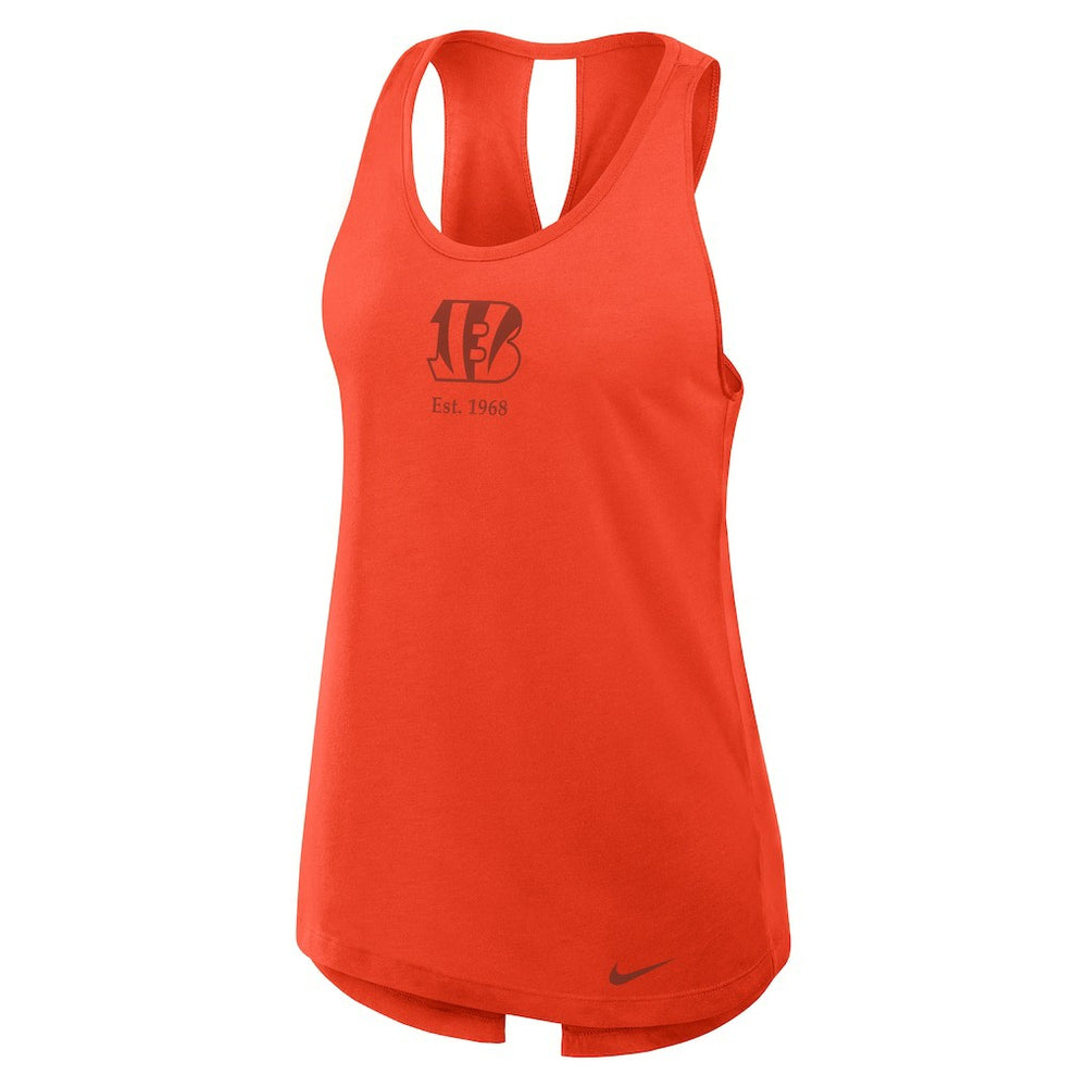 Cincinnati Bengals Women's Glory Open-Back Crisscross Dri-FIT Tank Top Orange - Nike
