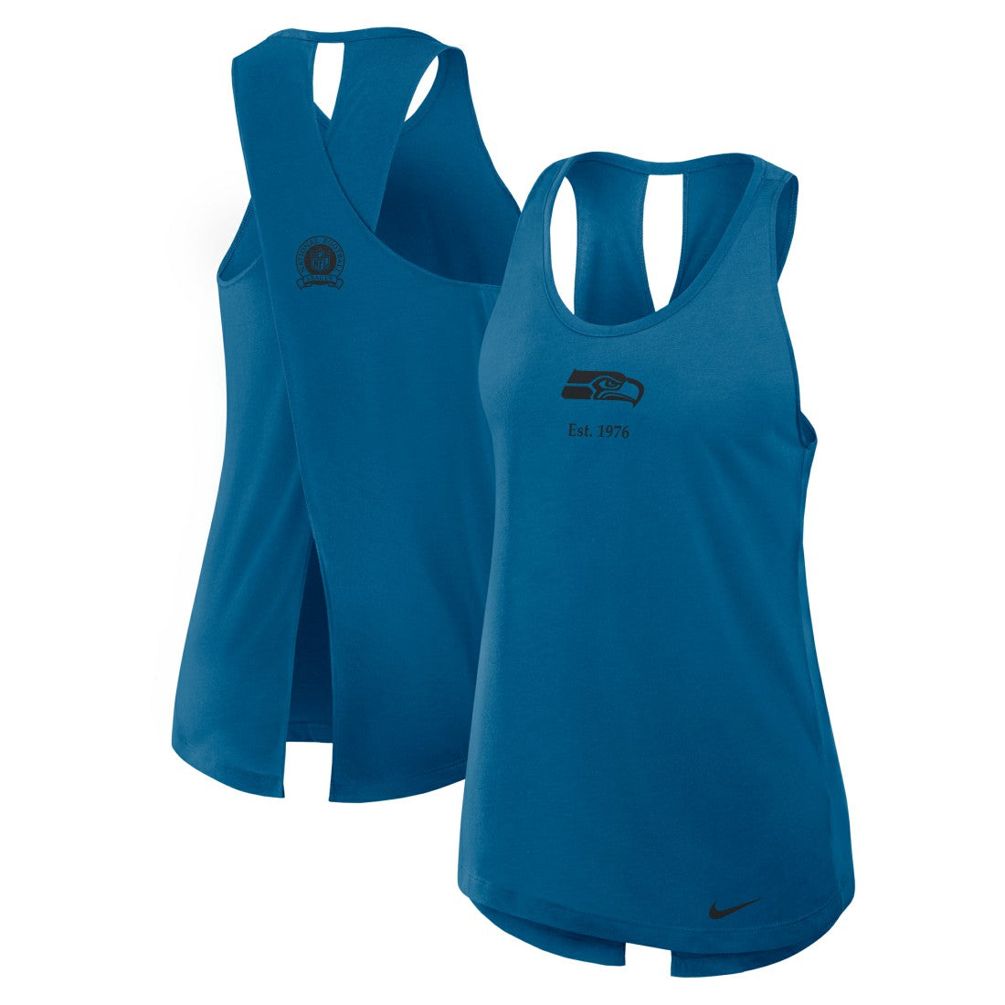 Seattle Seahawks Women's Glory Open-Back Crisscross Dri-FIT Tank Top College Navy - Nike