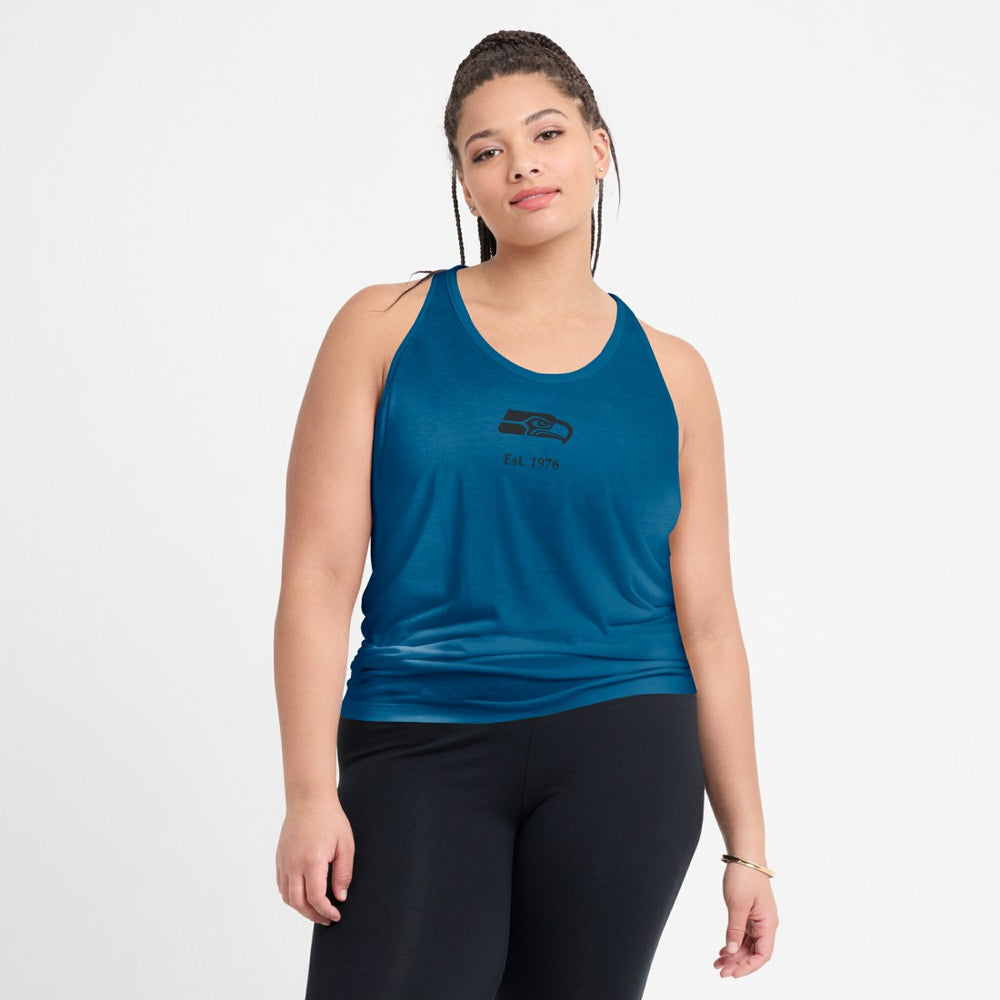 Seattle Seahawks Women's Glory Open-Back Crisscross Dri-FIT Tank Top College Navy - Nike