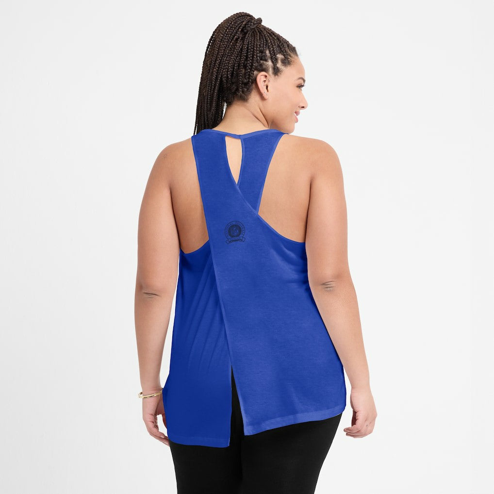 Los Angeles Rams Women's Glory Open-Back Crisscross Dri-FIT Tank Top Royal - Nike