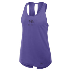 Baltimore Ravens Women's Glory Open-Back Crisscross Dri-FIT Tank Top Purple - Nike
