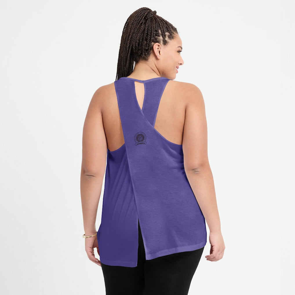 Baltimore Ravens Women's Glory Open-Back Crisscross Dri-FIT Tank Top Purple - Nike