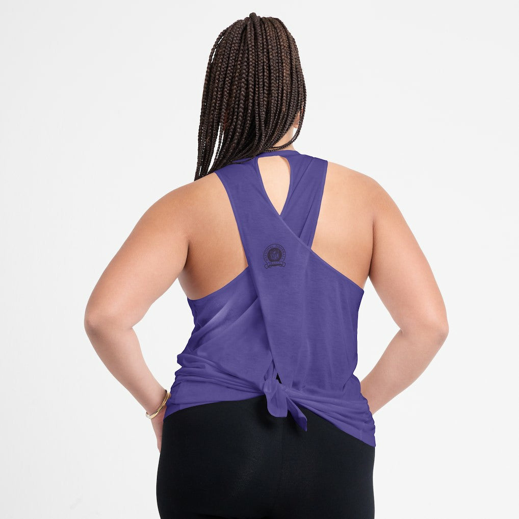 Baltimore Ravens Women's Glory Open-Back Crisscross Dri-FIT Tank Top Purple - Nike