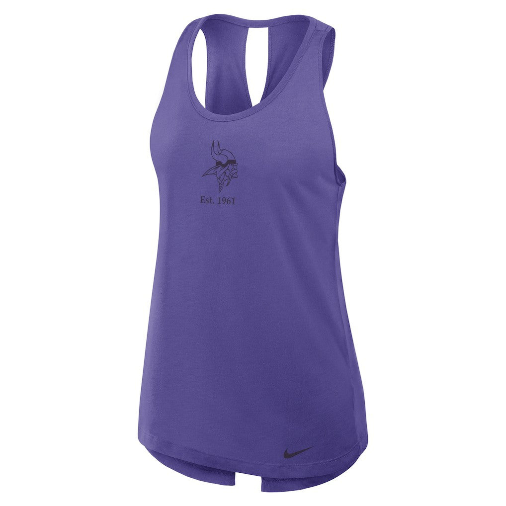 Minnesota Vikings Women's Glory Open-Back Crisscross Dri-FIT Tank Top Purple - Nike