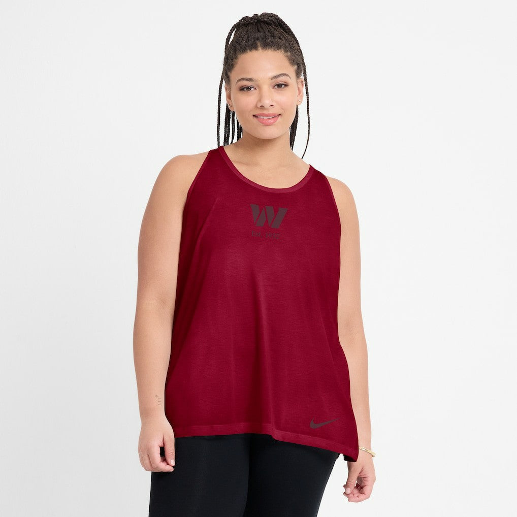 Washington Commanders Women's Glory Open-Back Crisscross Dri-FIT Tank Top Burgundy - Nike