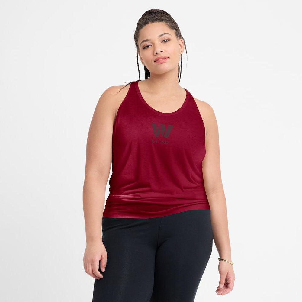 Washington Commanders Women's Glory Open-Back Crisscross Dri-FIT Tank Top Burgundy - Nike