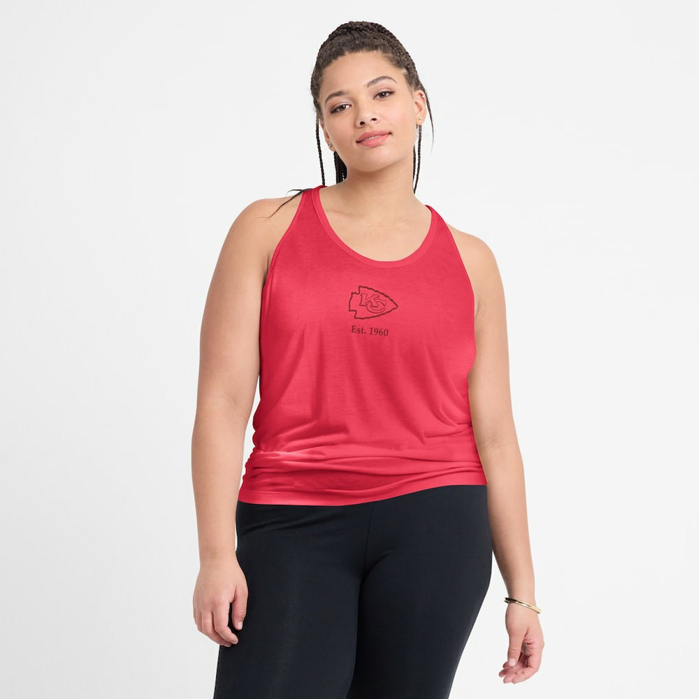 Kansas City Chiefs Women's Glory Open-Back Crisscross Dri-FIT Tank Top Light Red - Nike