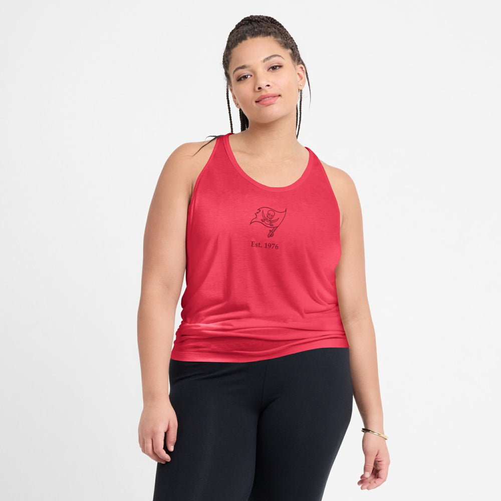 Tampa Bay Buccaneers Women's Glory Open-Back Crisscross Dri-FIT Tank Top Light Red - Nike