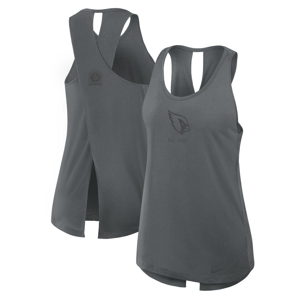 Arizona Cardinals Women's Glory Open-Back Crisscross Dri-FIT Tank Top Charcoal - Nike