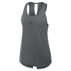 New Orleans Saints Women's Glory Open-Back Crisscross Dri-FIT Tank Top Charcoal - Nike
