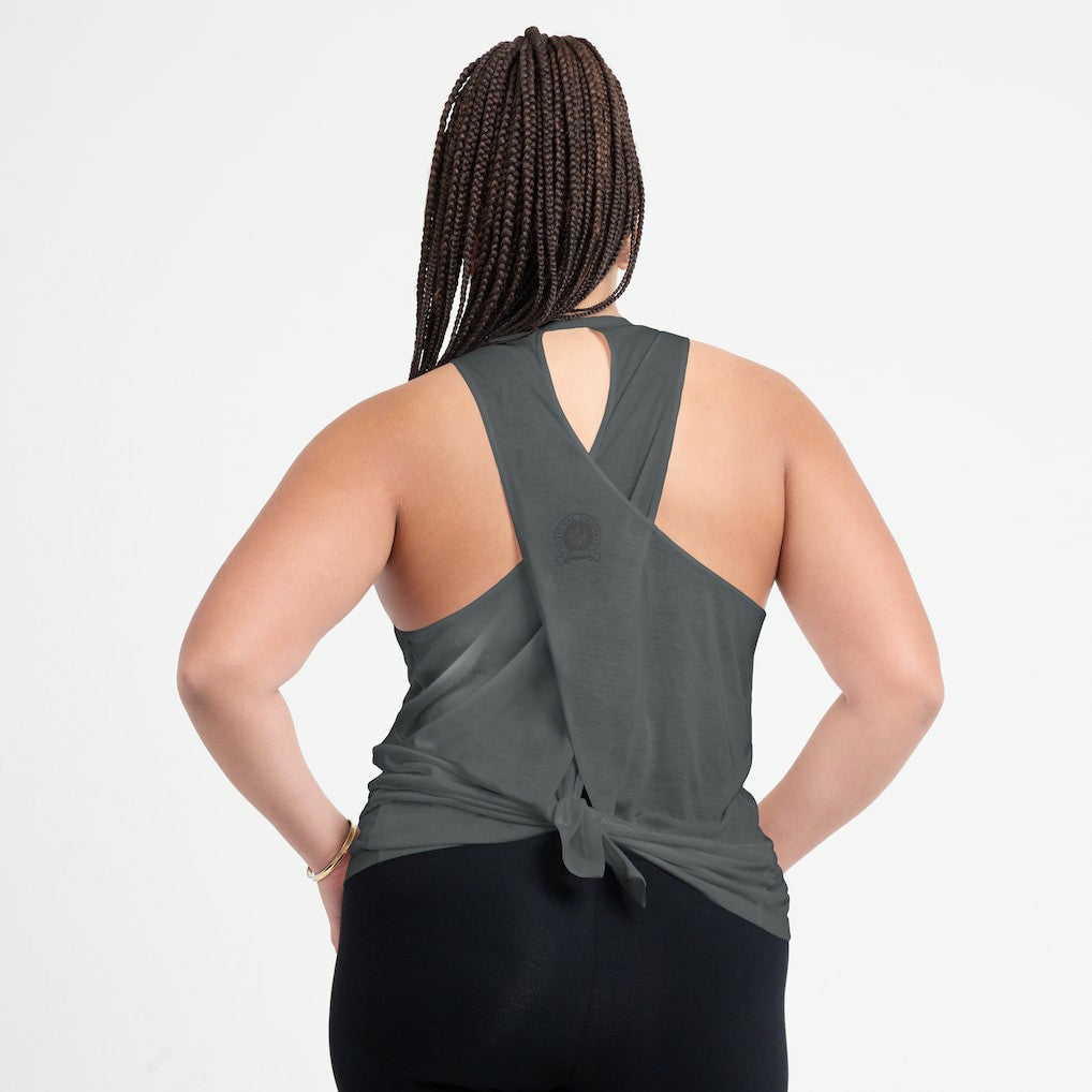 Philadelphia Eagles Women's Glory Open-Back Crisscross Dri-FIT Tank Top Charcoal - Nike