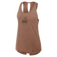 Cleveland Browns Women's Glory Open-Back Crisscross Dri-FIT Tank Top Brown - Nike