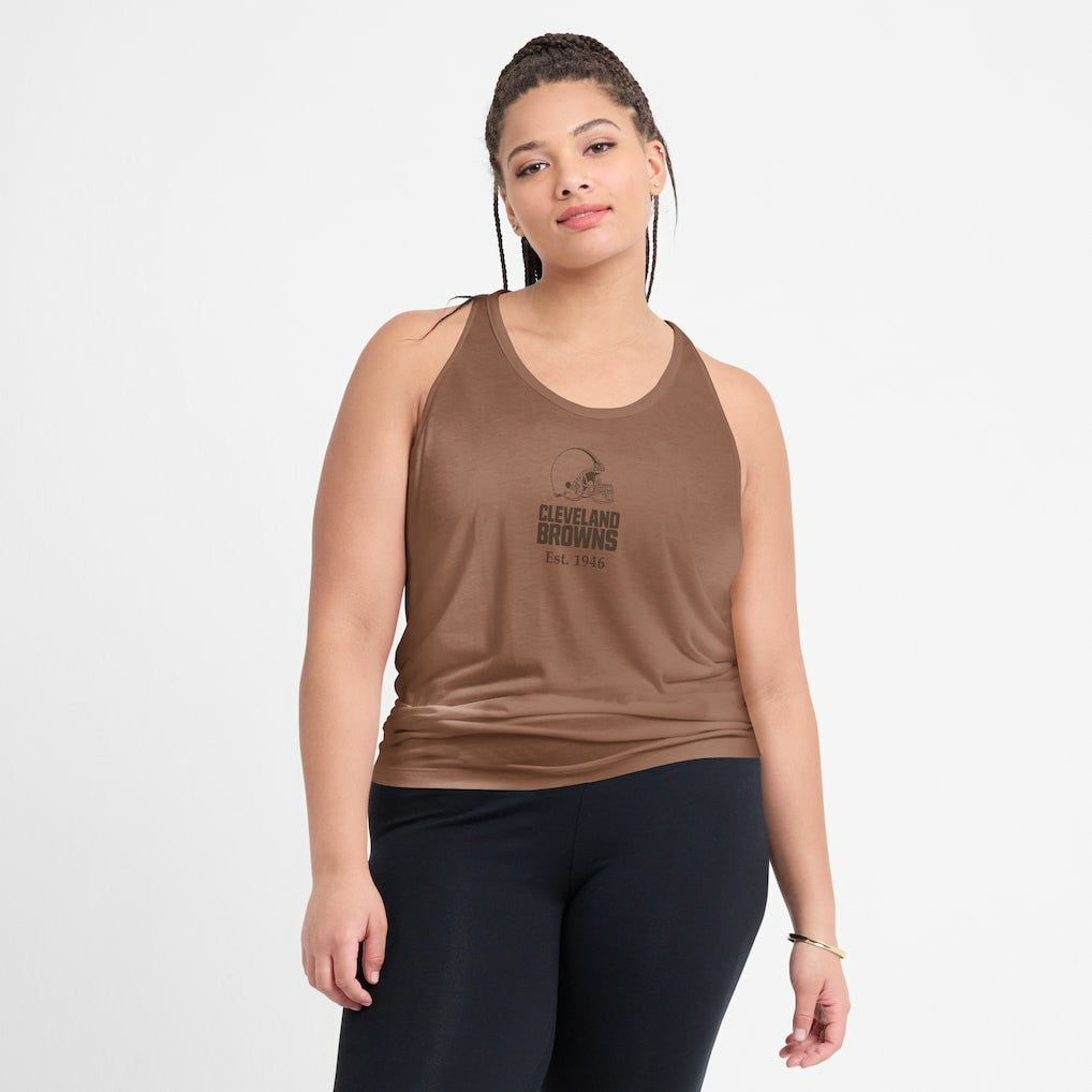 Cleveland Browns Women's Glory Open-Back Crisscross Dri-FIT Tank Top Brown - Nike