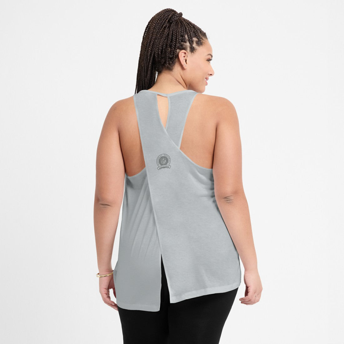 Detroit Lions Women's Glory Open-Back Crisscross Dri-FIT Tank Top Gray - Nike