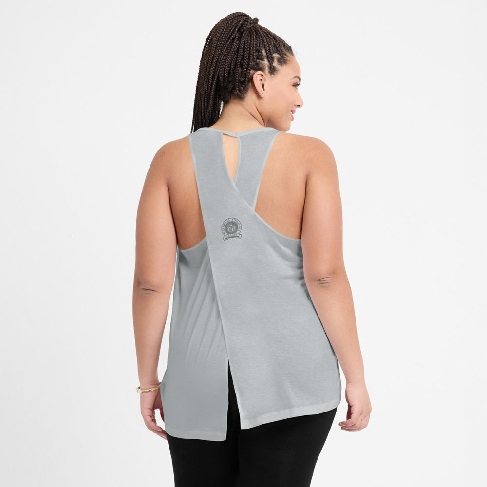 Detroit Lions Women's Glory Open-Back Crisscross Dri-FIT Tank Top Gray - Nike