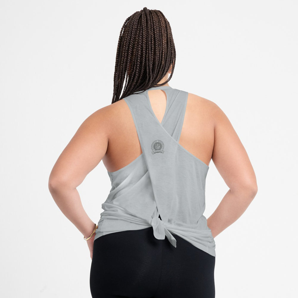 Detroit Lions Women's Glory Open-Back Crisscross Dri-FIT Tank Top Gray - Nike