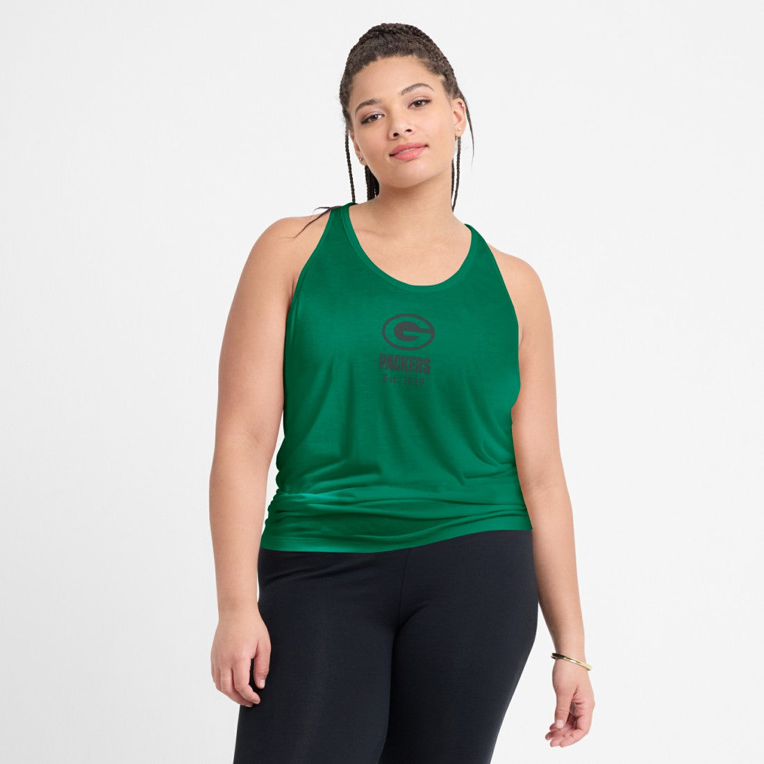 Green Bay Packers Women's Glory Open-Back Crisscross Dri-FIT Tank Top Green - Nike