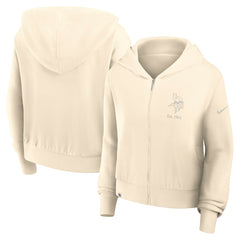 Minnesota Vikings Women's Glory Cropped Full-Zip Hoodie Cream - Nike