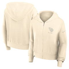 Tennessee Titans Women's Glory Cropped Full-Zip Hoodie Cream - Nike