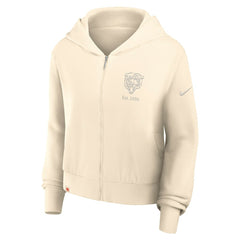 Chicago Bears Women's Glory Cropped Full-Zip Hoodie Cream - Nike