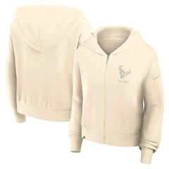 Houston Texans Women's Glory Cropped Full-Zip Hoodie Cream - Nike