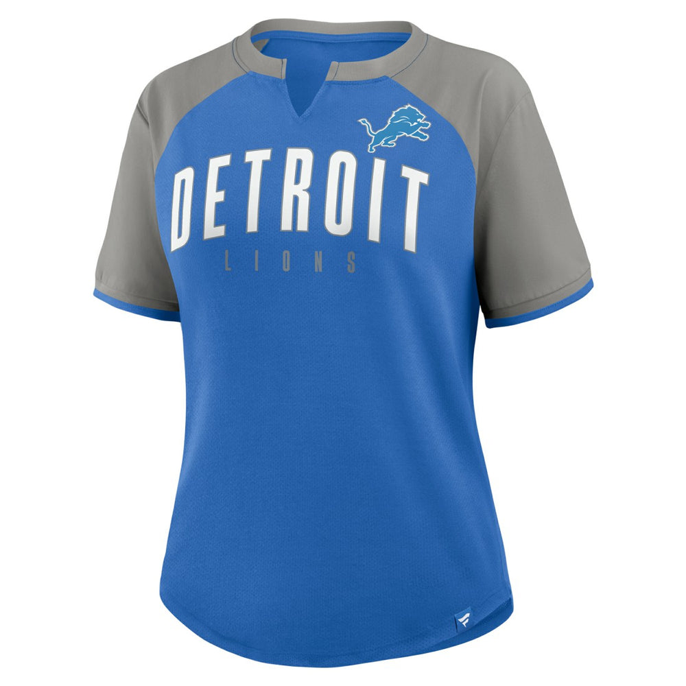 Detroit Lions Women's Height Advantage T-Shirt Blue/Silver - Fanatics