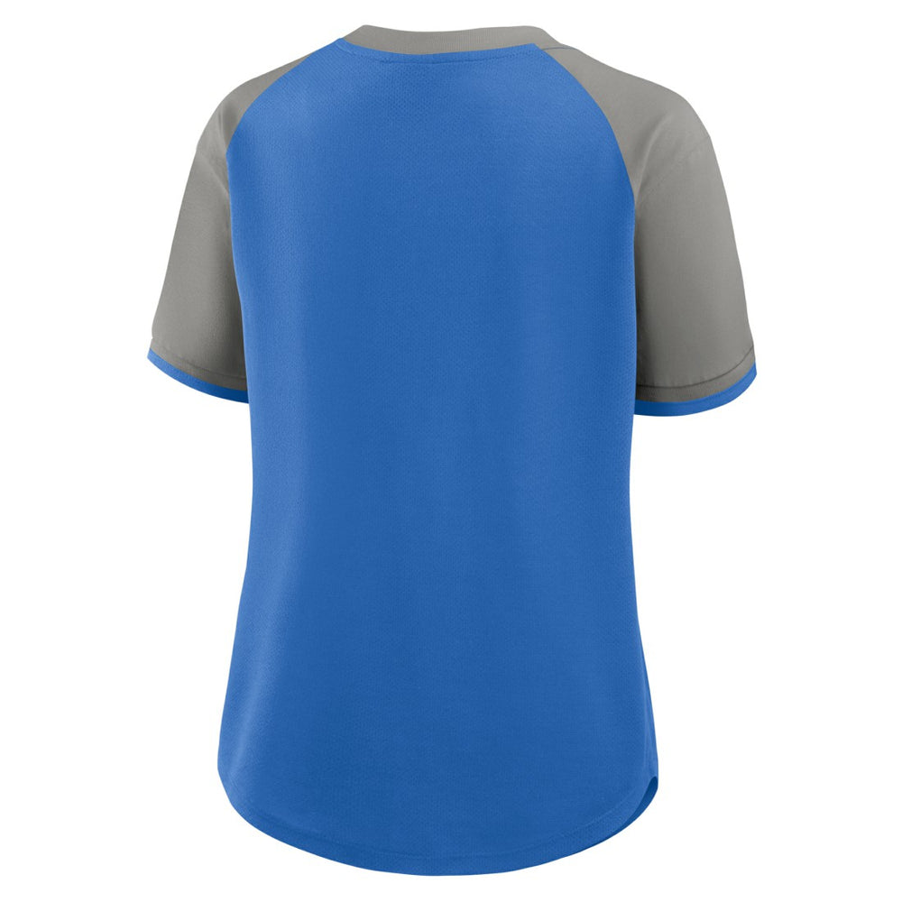 Detroit Lions Women's Height Advantage T-Shirt Blue/Silver - Fanatics