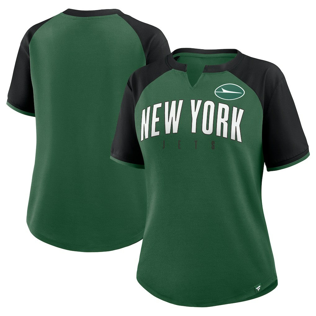 New York Jets Women's Height Advantage T-Shirt Green/Black - Fanatics