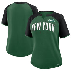 New York Jets Women's Height Advantage T-Shirt Green/Black - Fanatics