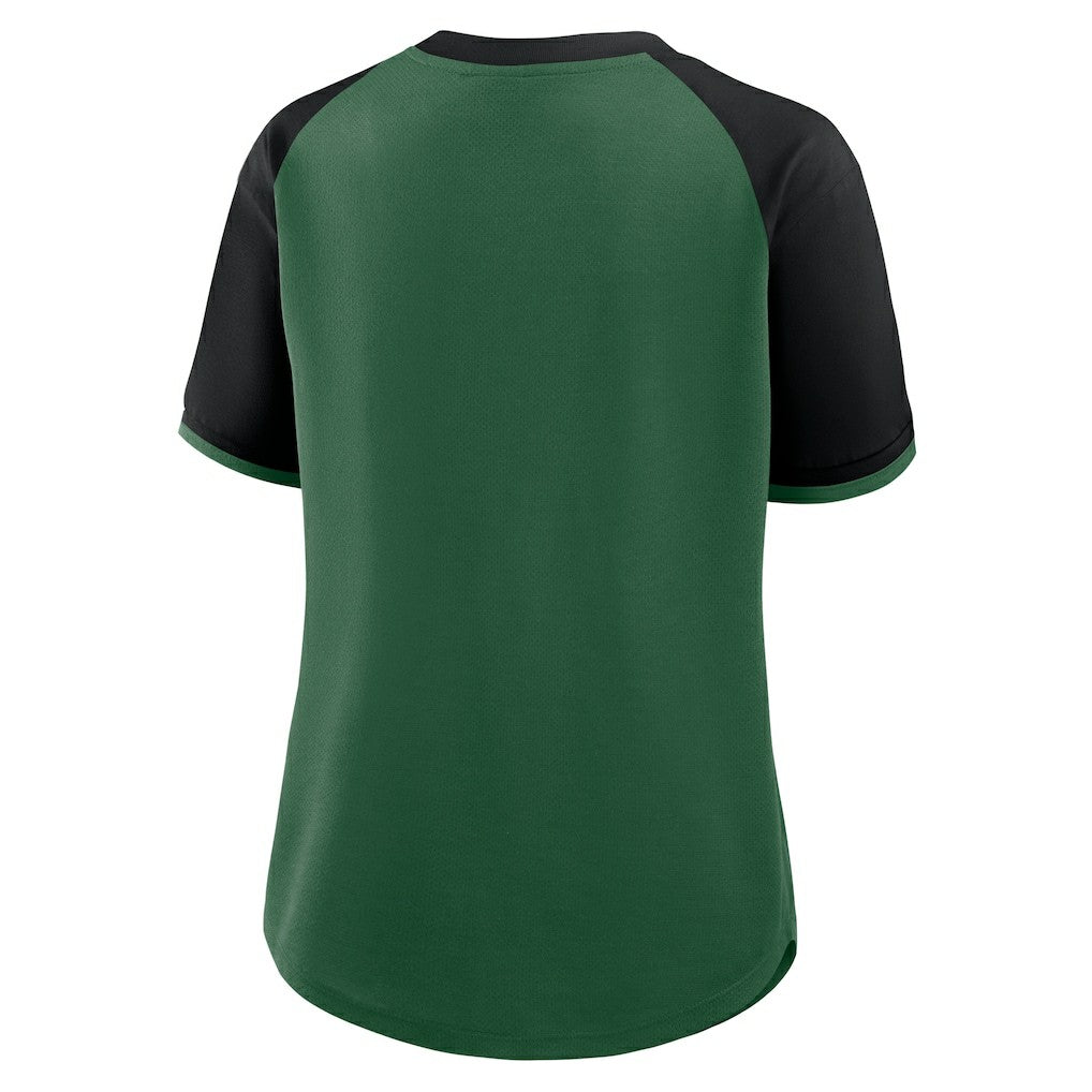 New York Jets Women's Height Advantage T-Shirt Green/Black - Fanatics