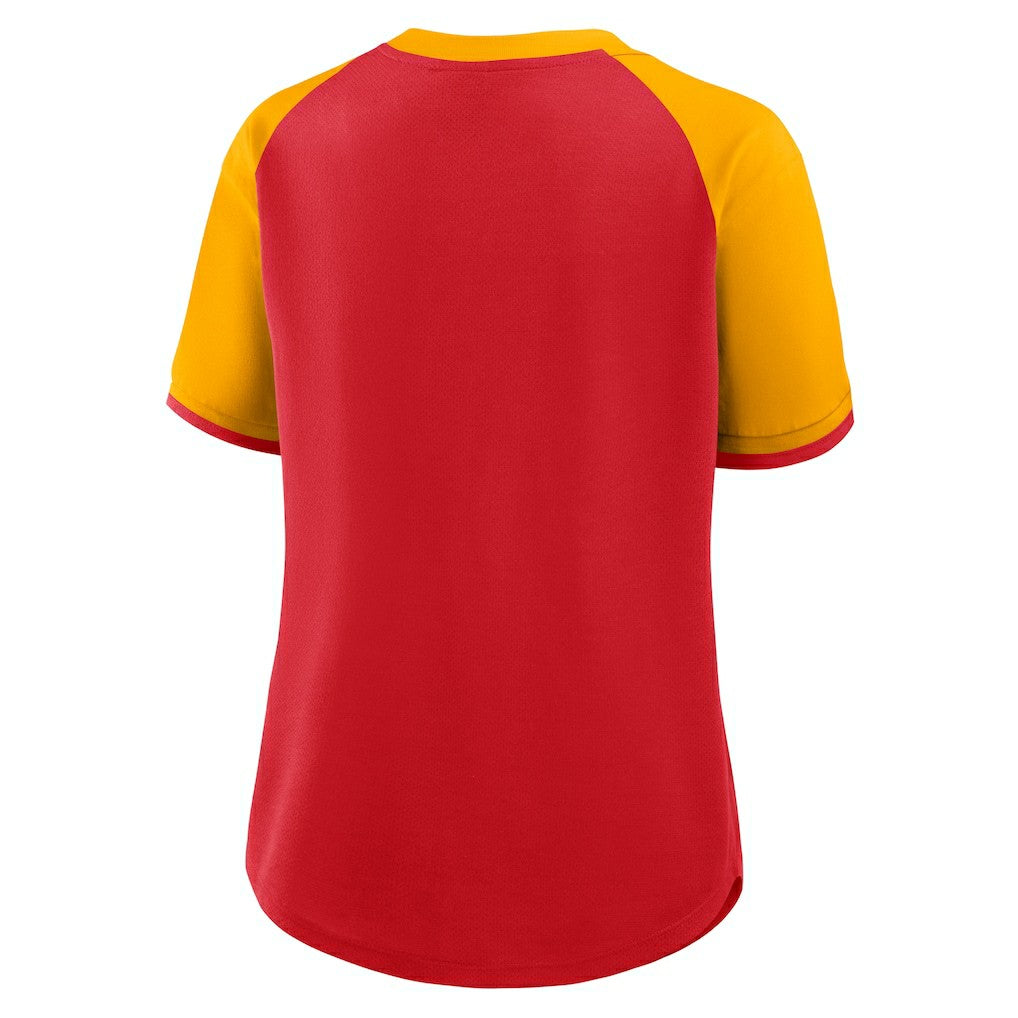 Kansas City Chiefs Women's Height Advantage T-Shirt Red/Gold - Fanatics