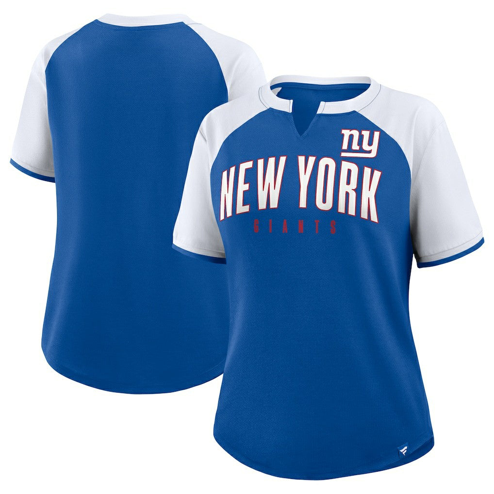 New York Giants Women's Height Advantage T-Shirt Royal/White - Fanatics