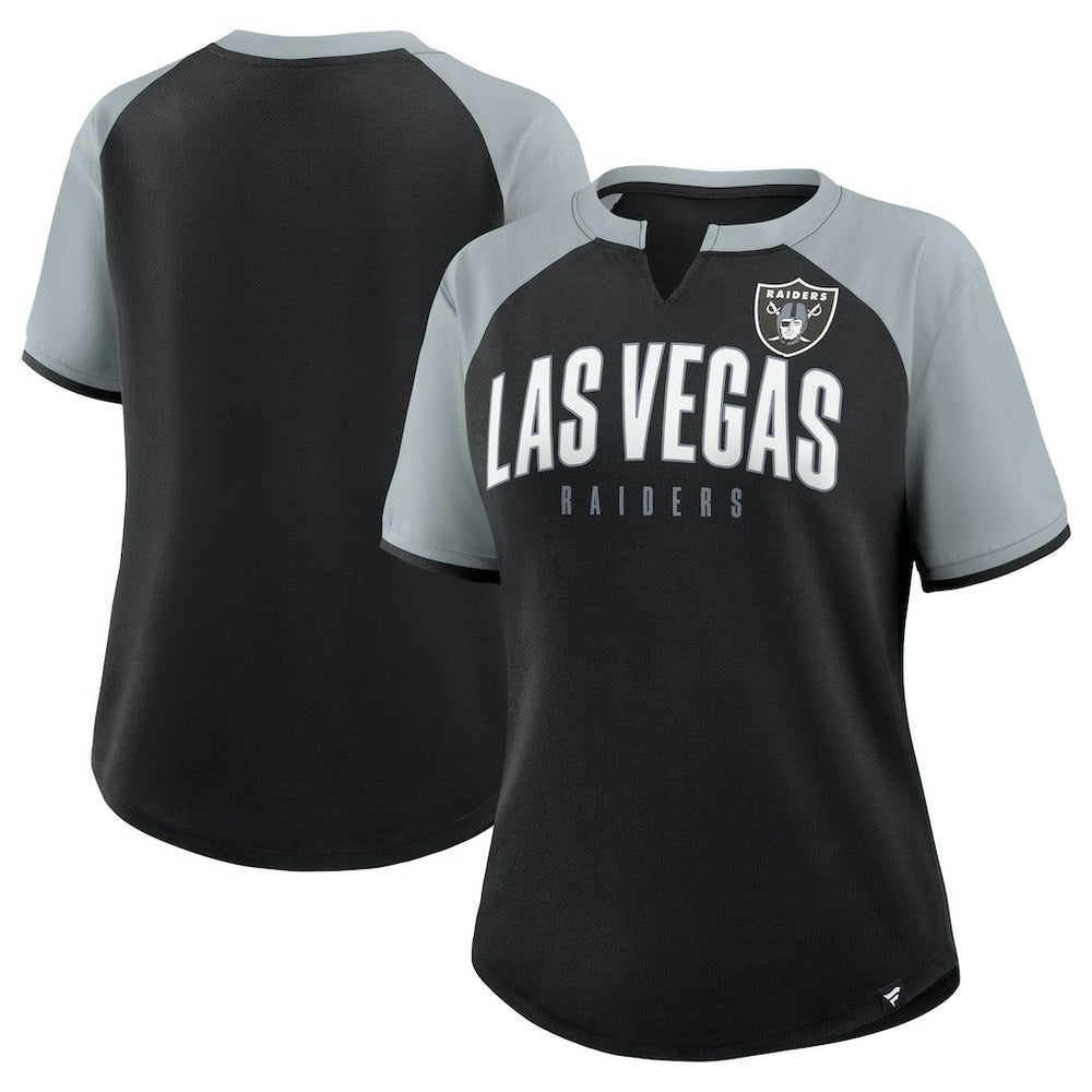 Las Vegas Raiders Women's Height Advantage T-Shirt Black/Silver - Fanatics