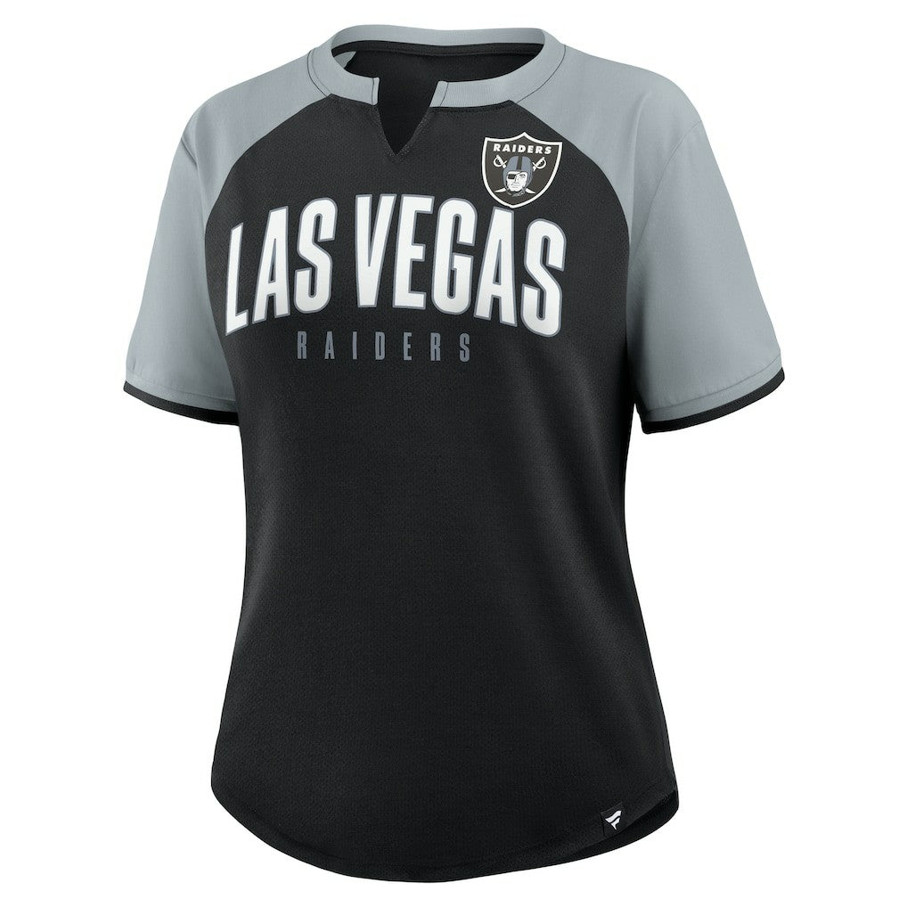 Las Vegas Raiders Women's Height Advantage T-Shirt Black/Silver - Fanatics