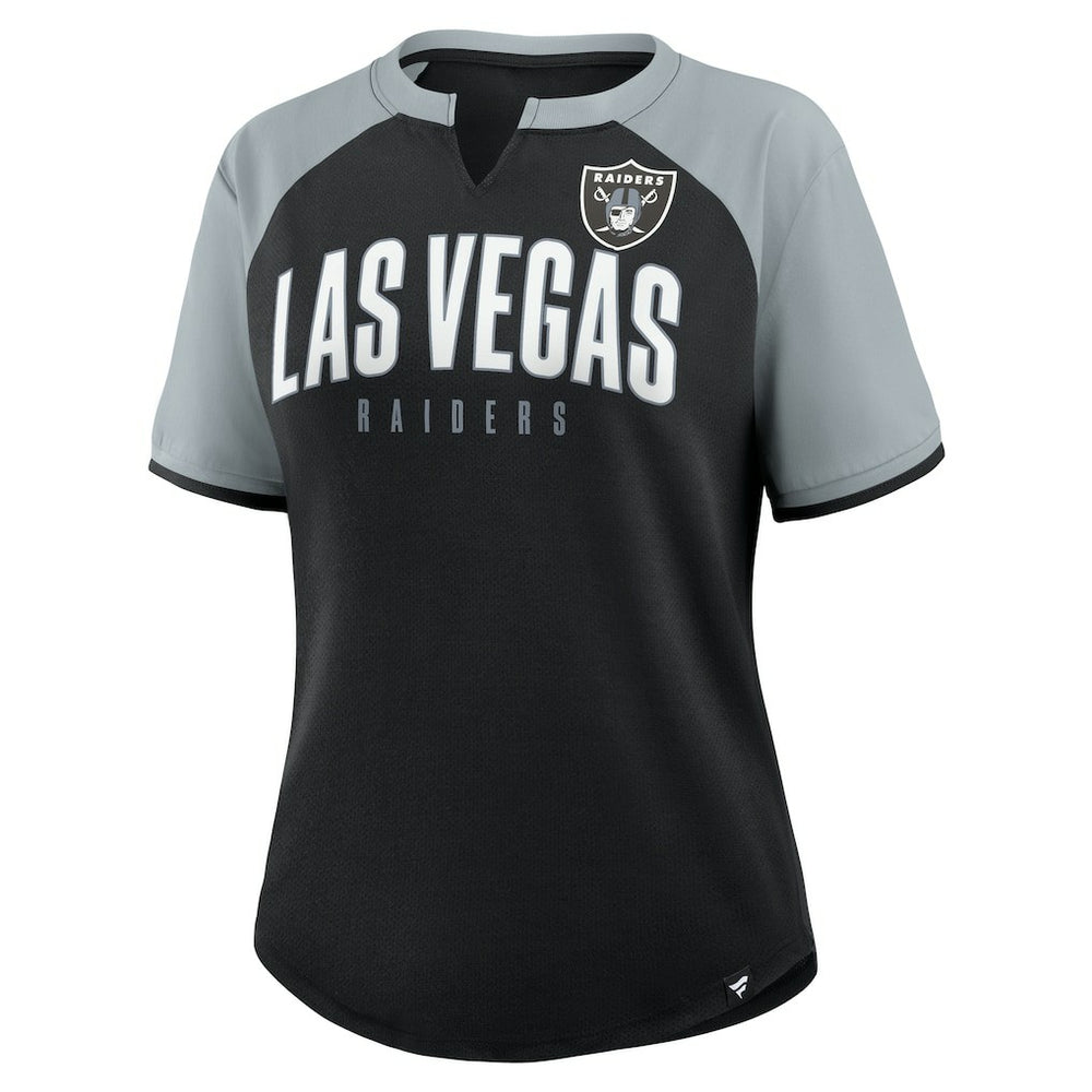 Las Vegas Raiders Women's Height Advantage T-Shirt Black/Silver - Fanatics