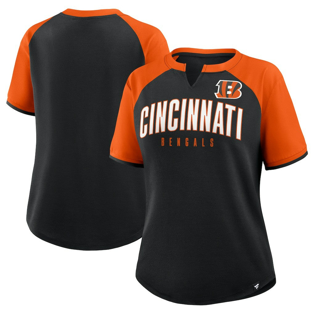 Cincinnati Bengals Women's Height Advantage T-Shirt Black/Orange - Fanatics