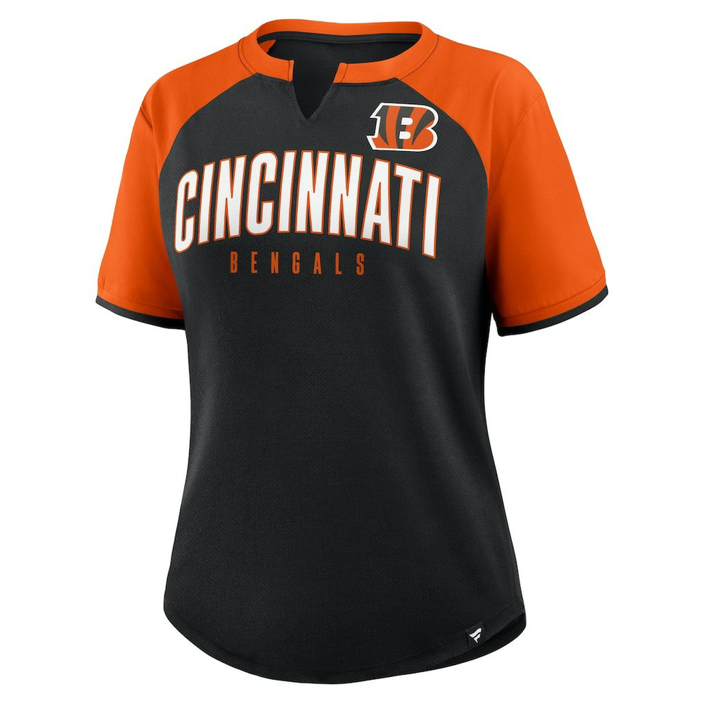 Cincinnati Bengals Women's Height Advantage T-Shirt Black/Orange - Fanatics