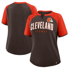 Cleveland Browns Women's Height Advantage T-Shirt Brown/Orange - Fanatics