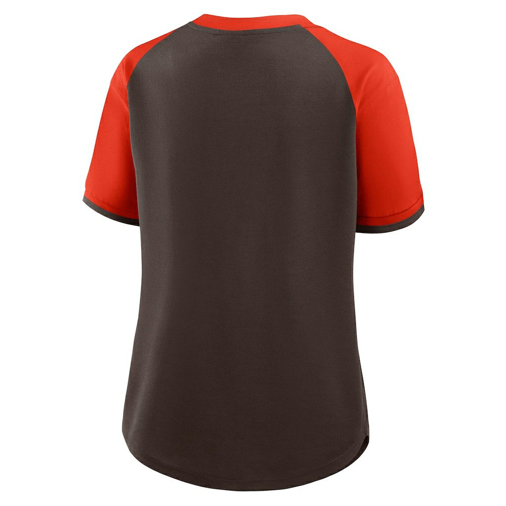 Cleveland Browns Women's Height Advantage T-Shirt Brown/Orange - Fanatics