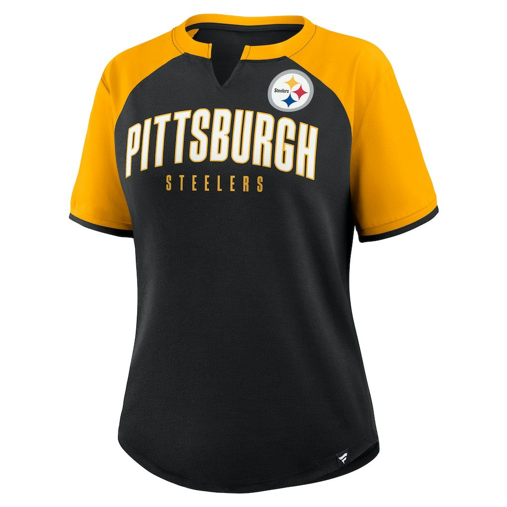 Pittsburgh Steelers Women's Height Advantage T-Shirt Black/Gold - Fanatics