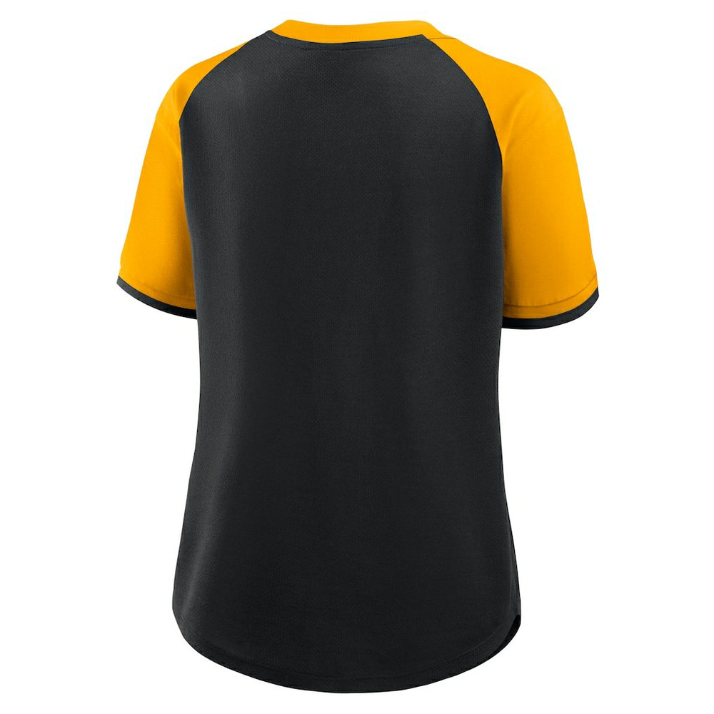 Pittsburgh Steelers Women's Height Advantage T-Shirt Black/Gold - Fanatics