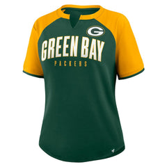 Green Bay Packers Women's Height Advantage T-Shirt Green/Gold - Fanatics