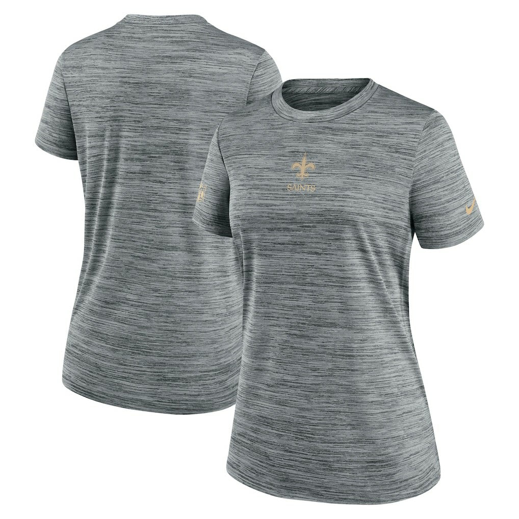 New Orleans Saints Women's Sideline Velocity Dri-FIT T-Shirt Gray - Nike