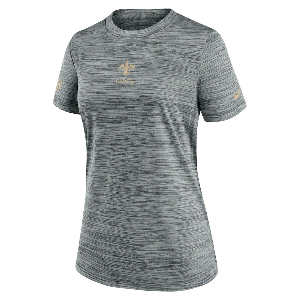 New Orleans Saints Women's Sideline Velocity Dri-FIT T-Shirt Gray - Nike