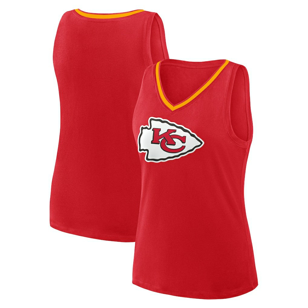 Kansas City Chiefs Logo Athletic Women's Stellar Win V-Neck Tank Top Red - NFL